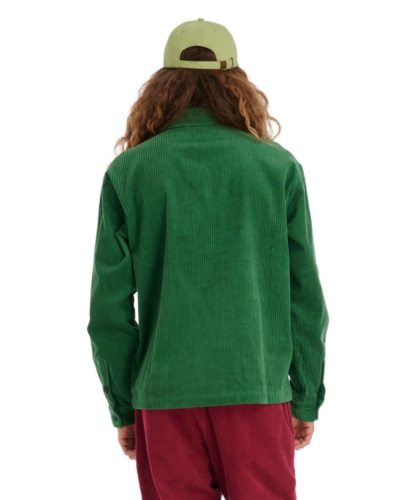 Green Brain Dead Trademark Wide Wale Snap Shirt Jacket | USA ICQX94015