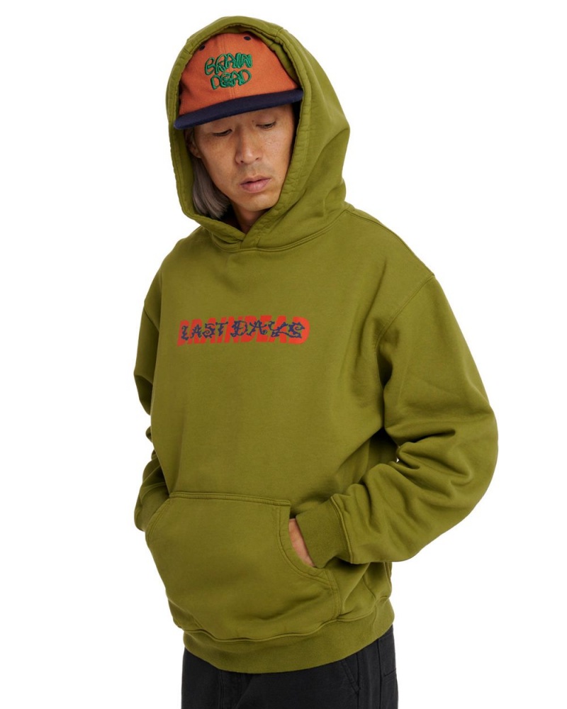 Green Brain Dead Warn End Aesthetics Hoodie | USA SLME95832