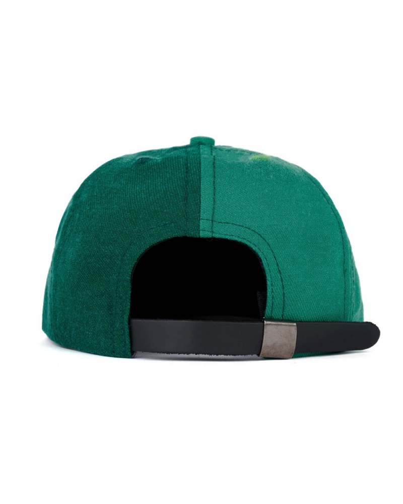 Green Brain Dead Wool Logohead Split Hat | USA YFSG21605