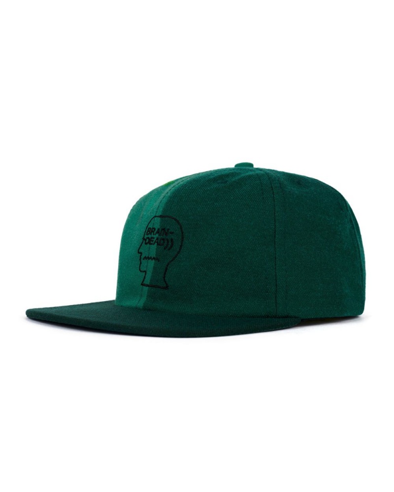 Green Brain Dead Wool Logohead Split Hat | USA YFSG21605