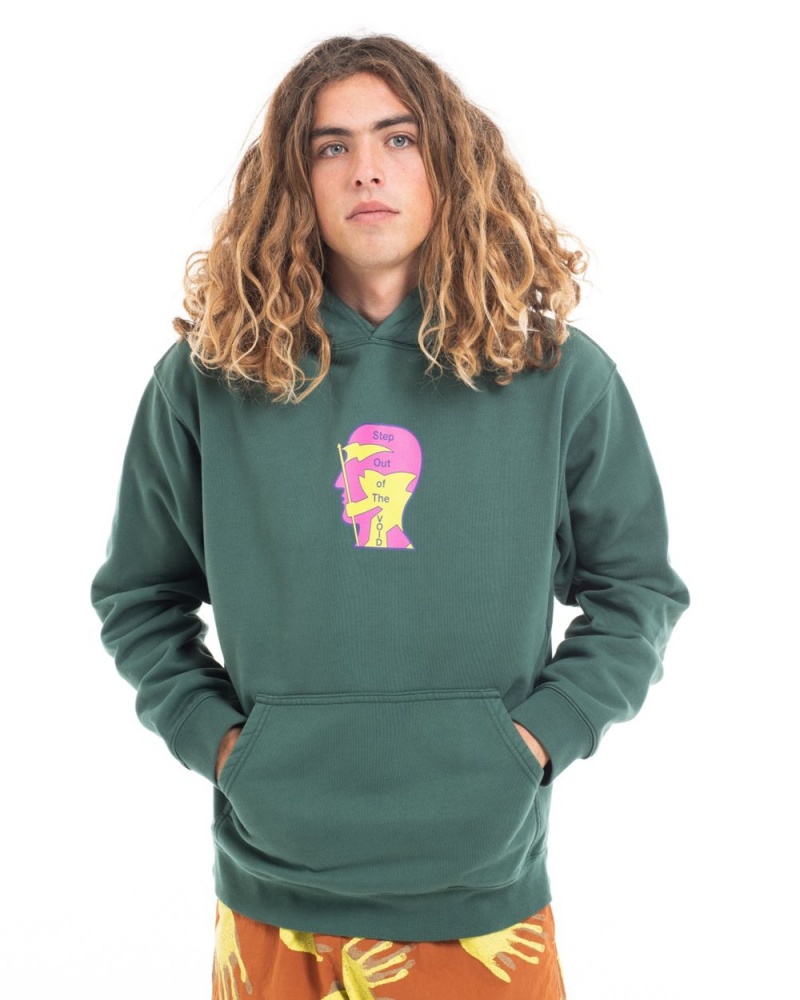 Green Brain Dead X Gotcha Sci-Fi Surf Sweatshirt Hoodie | USA NJIP40517