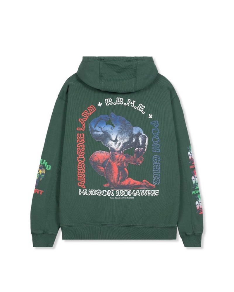 Green Brain Dead X Hudson Mohawke Trilogy Hoodie | USA XEFO63915