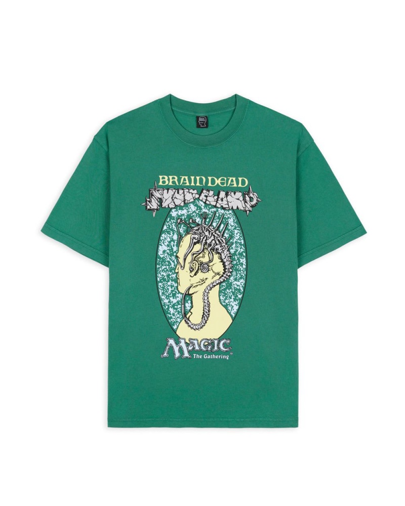 Green Brain Dead X Magic: The Gathering Skullclamp T-Shirt | USA LDWO95601