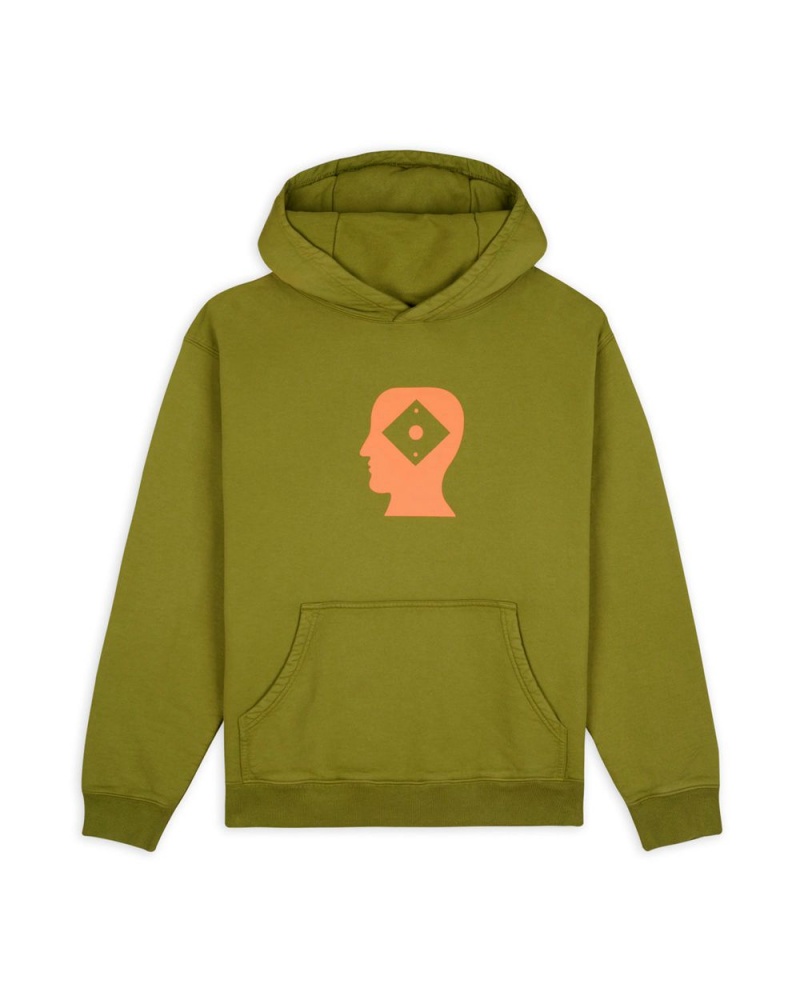 Green Brain Dead X Rapha Logo Lock Sweatshirt Hoodie | USA IHUM06237