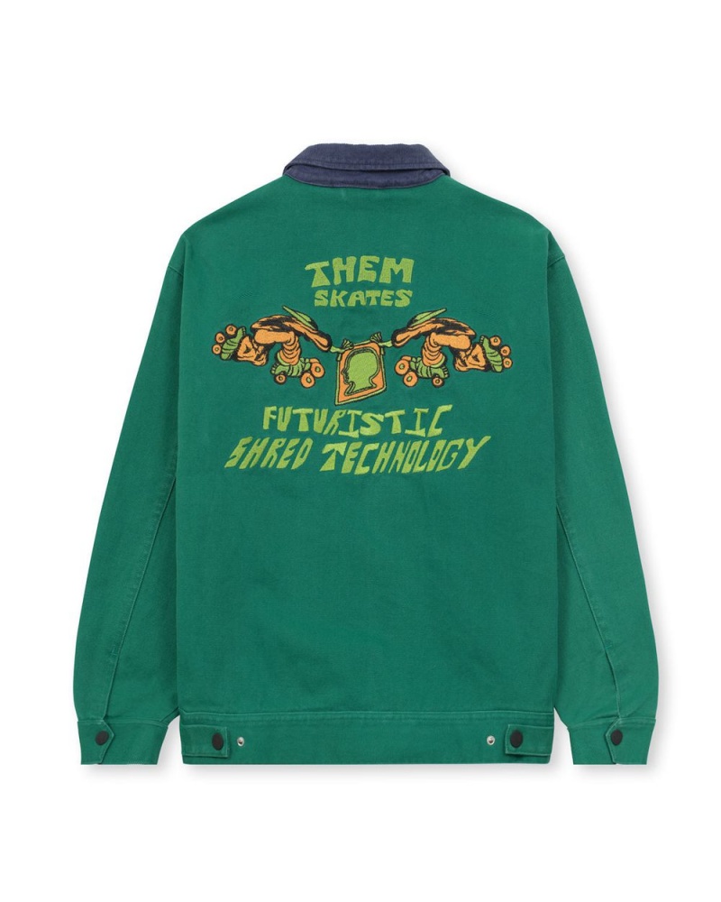 Green Brain Dead X Them Skate Team Jacket | USA UKBC80372