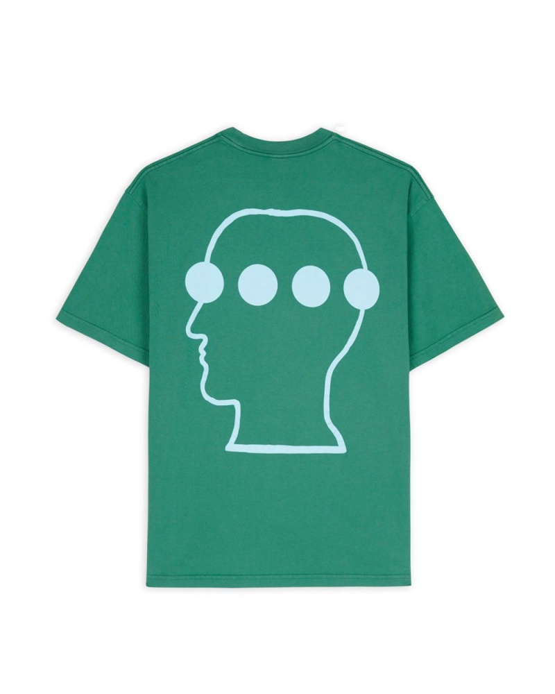 Green Brain Dead X Them Skates Logo Head Dots T-Shirt | USA AFQT25148