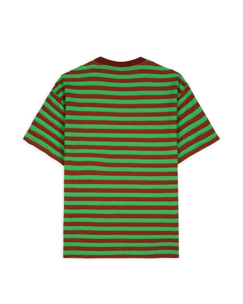 Green Red Brain Dead Denny Blaine Striped T-Shirt | USA UCFS21765