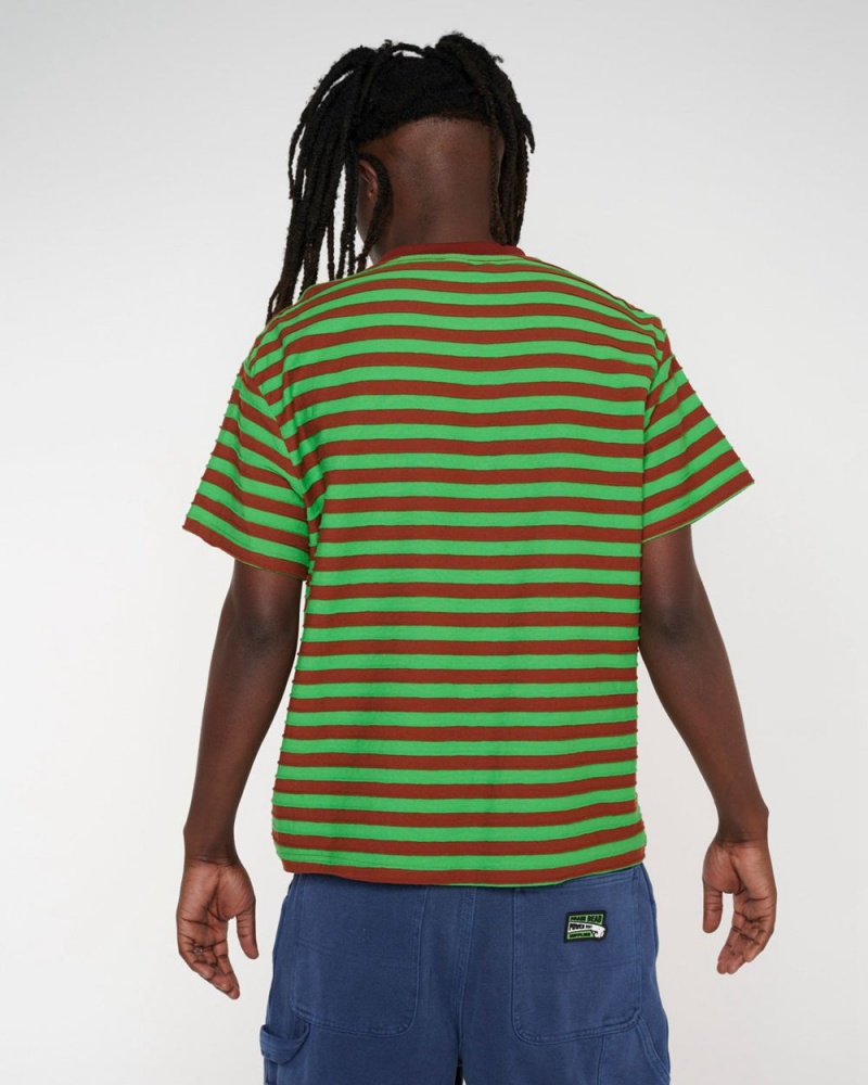 Green Red Brain Dead Denny Blaine Striped T-Shirt | USA UCFS21765