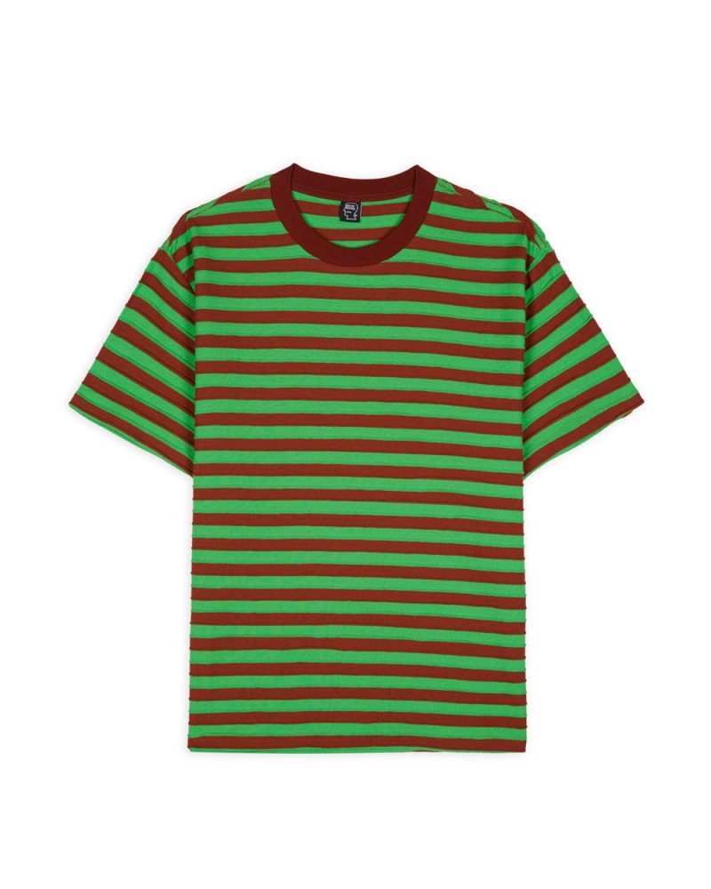 Green Red Brain Dead Denny Blaine Striped T-Shirt | USA UCFS21765