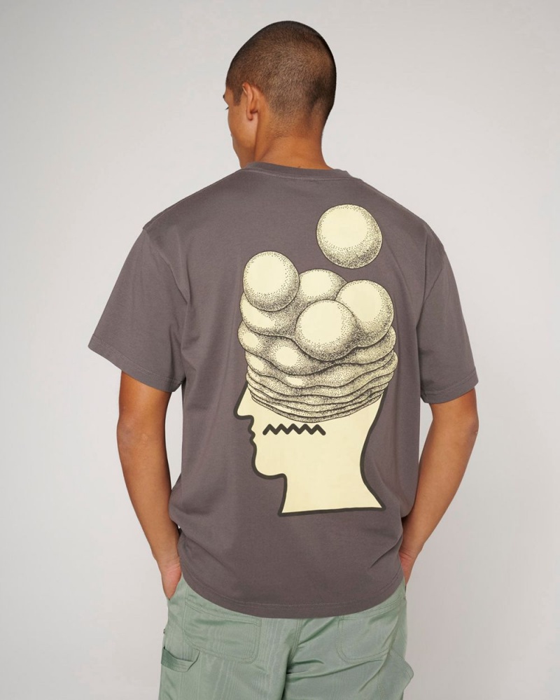 Grey Brain Dead Brain Growth T-Shirt | USA KLDS97023