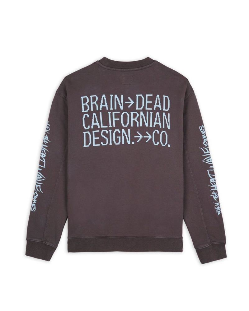 Grey Brain Dead Electronic Attack Crewneck Sweatshirt | USA LKGA89125