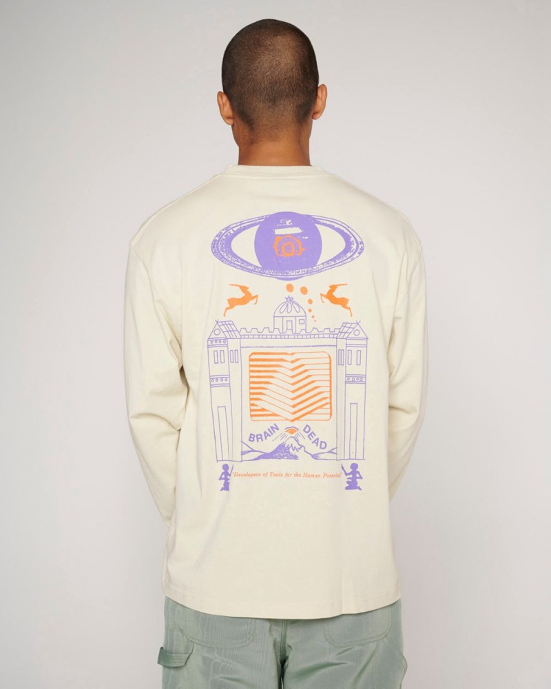 Grey Brain Dead New Dimensions Long Sleeve T-Shirt | USA MDYW29435