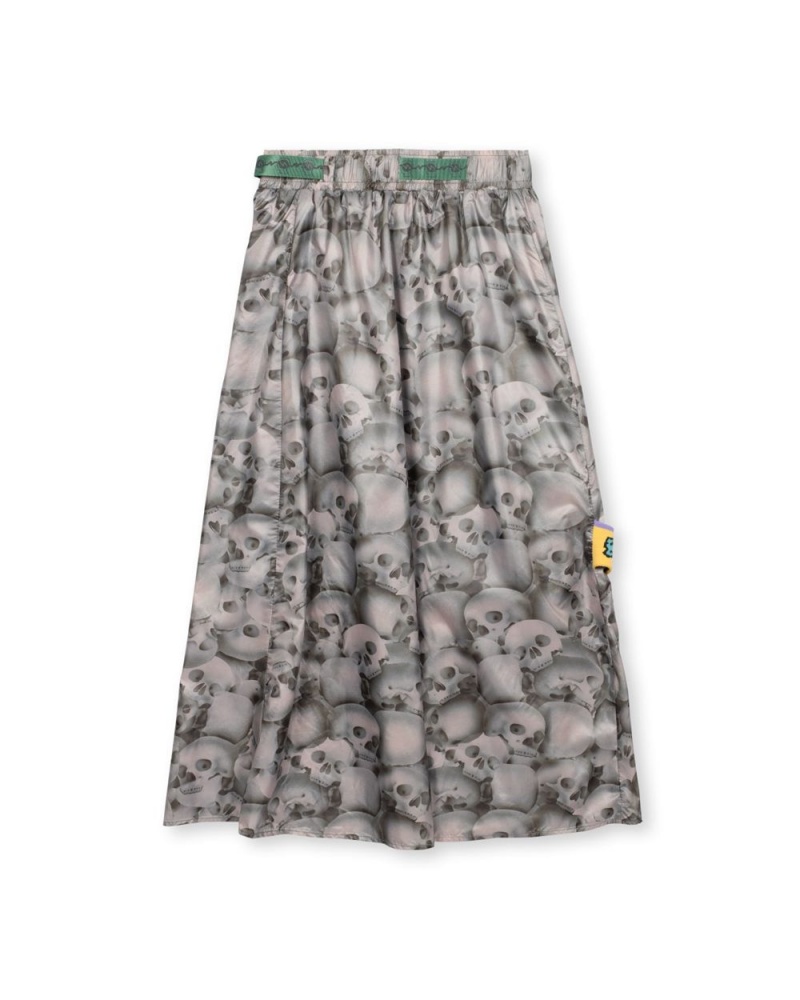 Grey Brain Dead Skeleton Paneled Skirt | USA CUNB08234