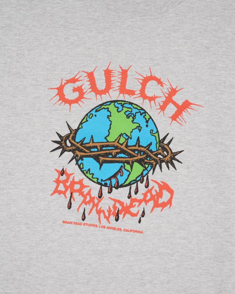 Grey Brain Dead Sound & Fury X Gulch T-Shirt | USA MBWI15274