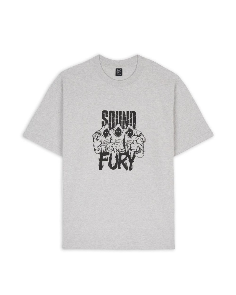 Grey Brain Dead X Spoiler Sound & Fury T-Shirt | USA VBWG48019