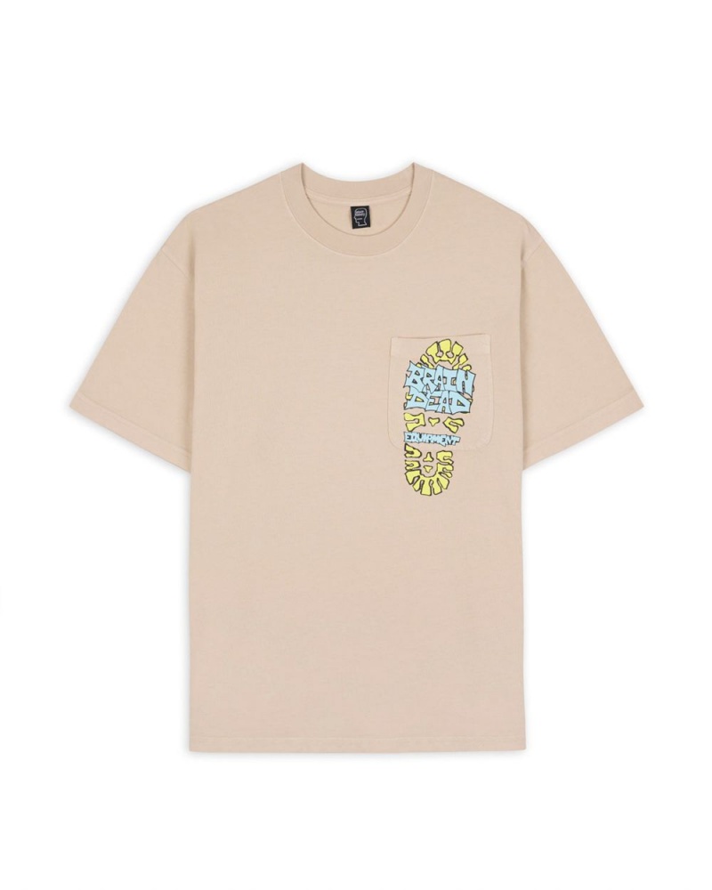 Khaki Brain Dead Equipment Comfort Zone T-Shirt | USA TDSQ56924