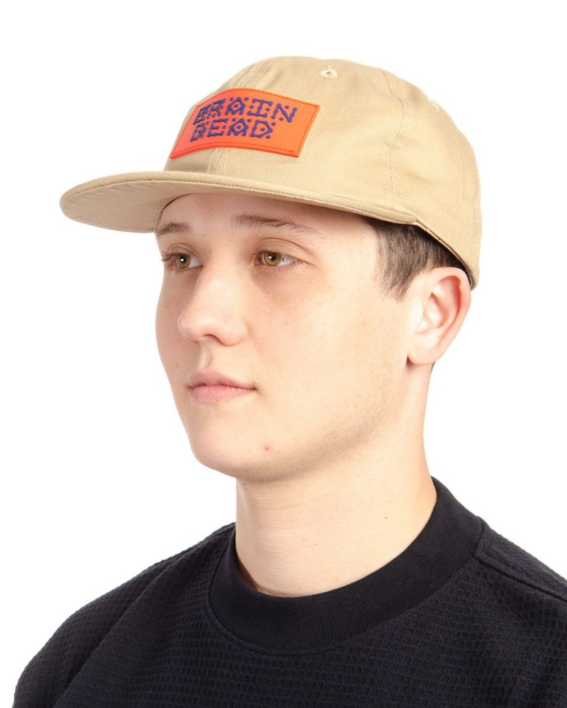 Khaki Brain Dead Ufo Twill Six Panel Hat | USA JBKQ09827