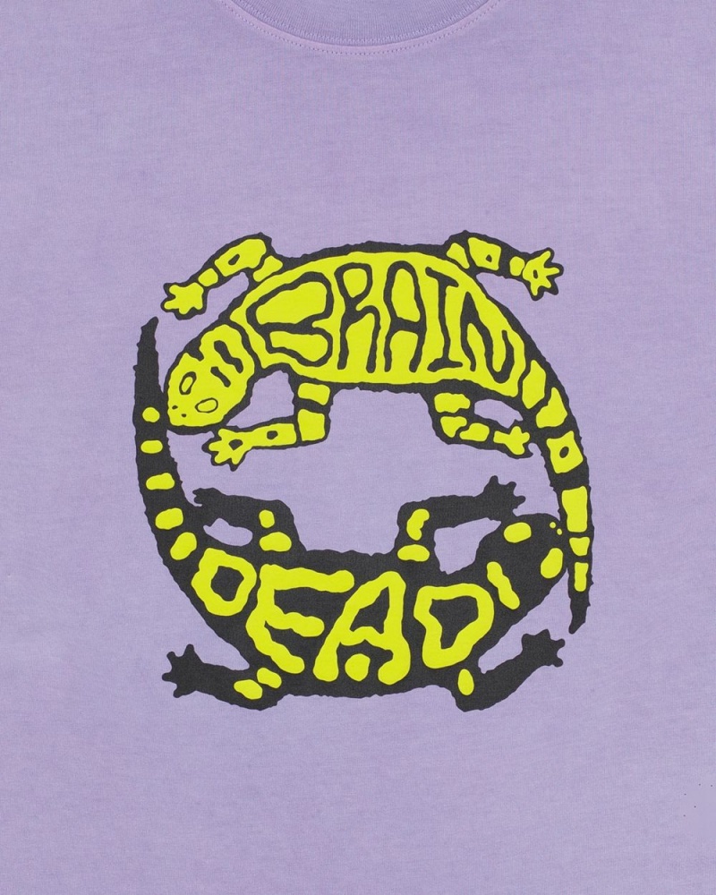 Lavender Brain Dead Lizard Lock T-Shirt | USA GQYL70452