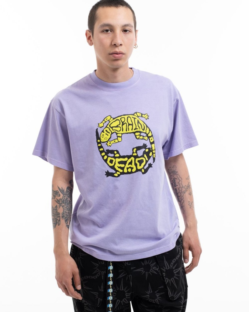 Lavender Brain Dead Lizard Lock T-Shirt | USA GQYL70452