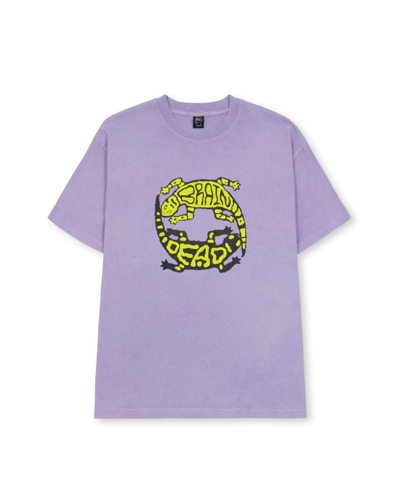 Lavender Brain Dead Lizard Lock T-Shirt | USA GQYL70452