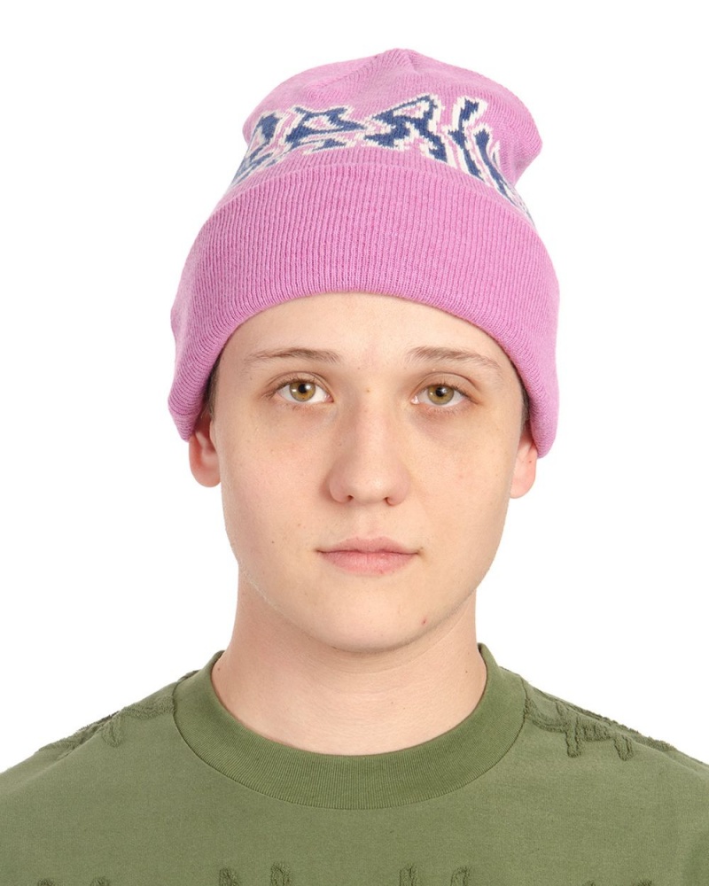 Lavender Brain Dead Prehistoric Logo Wool Beanie | USA XJYH51947