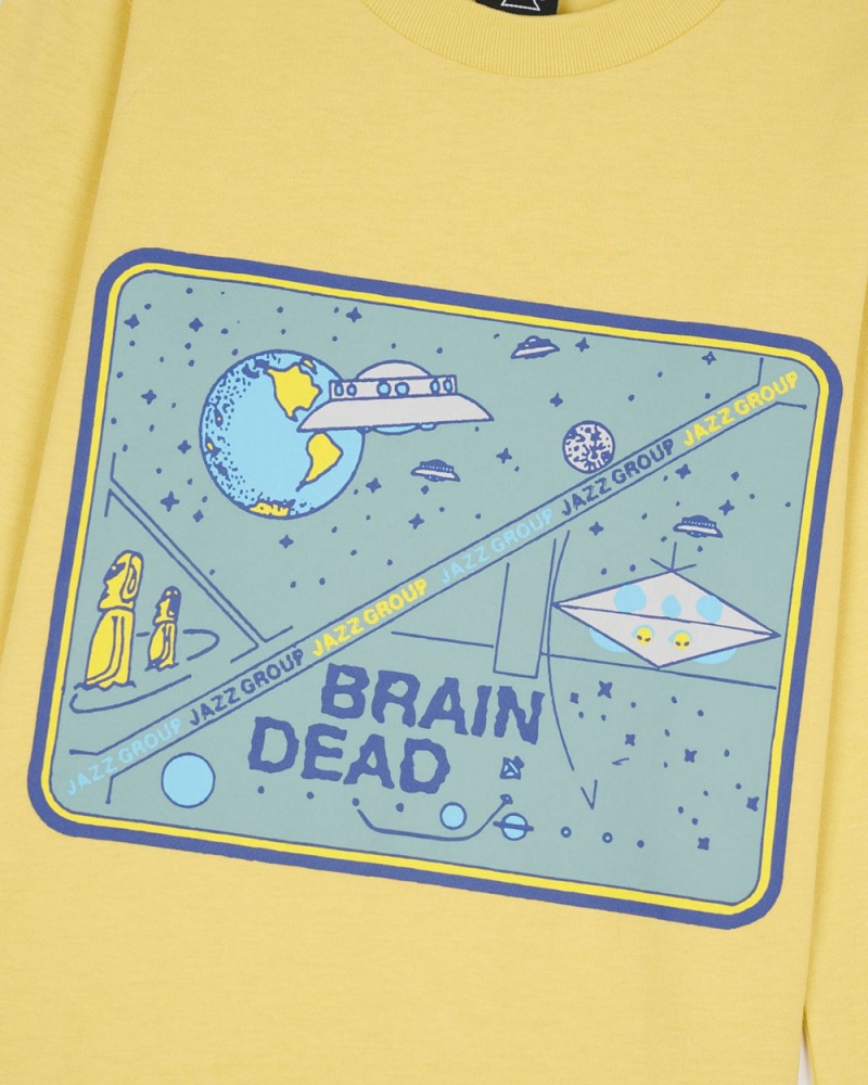 Lemon Brain Dead Galaxy Kids Long Sleeve T-Shirt | USA ERFK15327