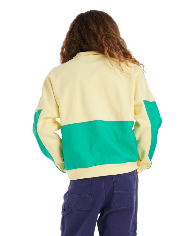 Lemon Brain Dead Gastromaniac Overlay Half Zip Fleece Sweater | USA SBZP85431