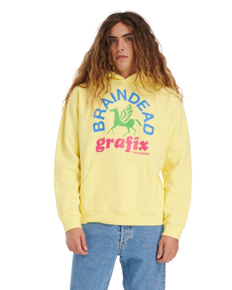 Lemon Brain Dead Grafix Hoodie | USA VRZQ21463