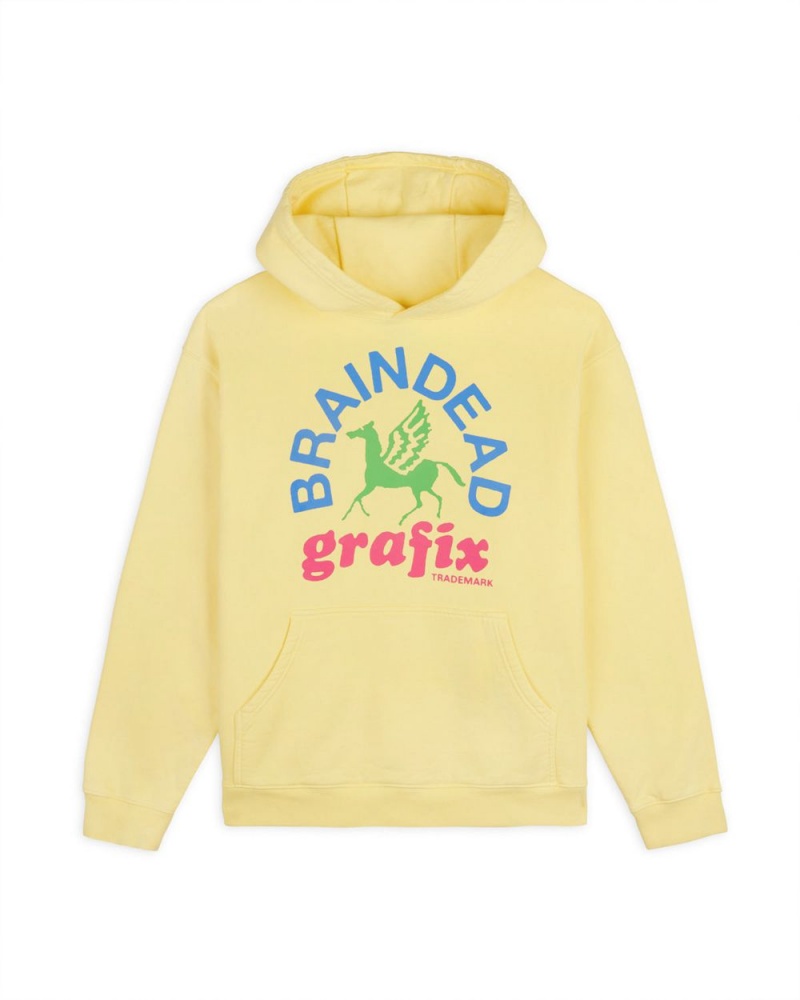 Lemon Brain Dead Grafix Hoodie | USA VRZQ21463