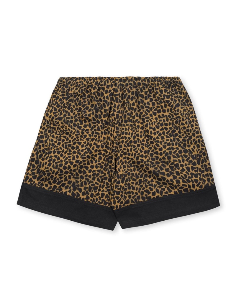 Leopard Black Brain Dead Paneled Leopard Dress Shorts | USA SUYJ76801