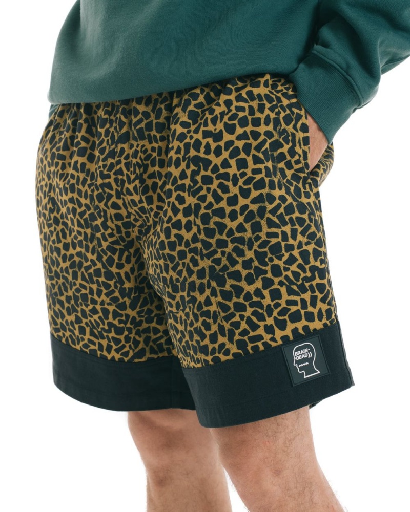 Leopard Black Brain Dead Paneled Leopard Dress Shorts | USA SUYJ76801