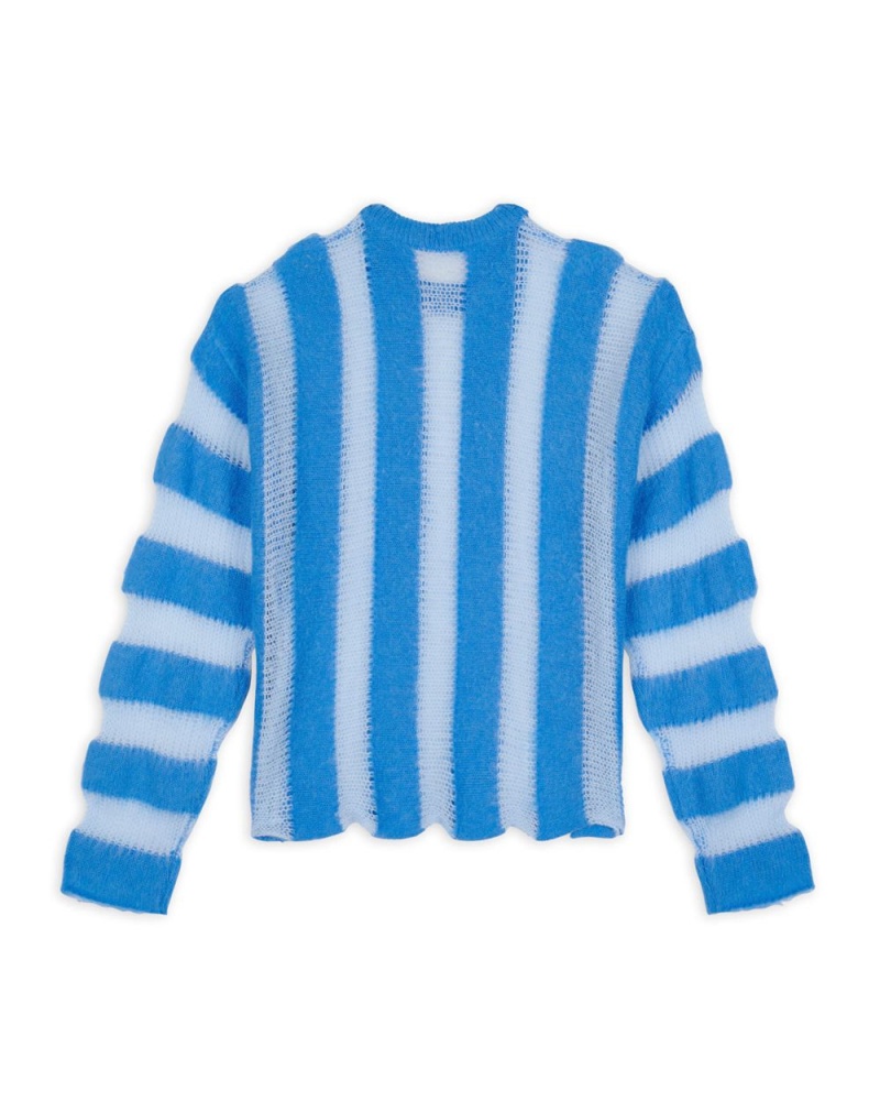 Light Blue Brain Dead Fuzzy Threadbare Sweater | USA ECKU51734