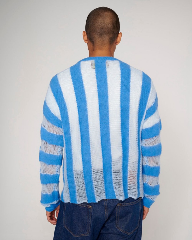 Light Blue Brain Dead Fuzzy Threadbare Sweater | USA ECKU51734