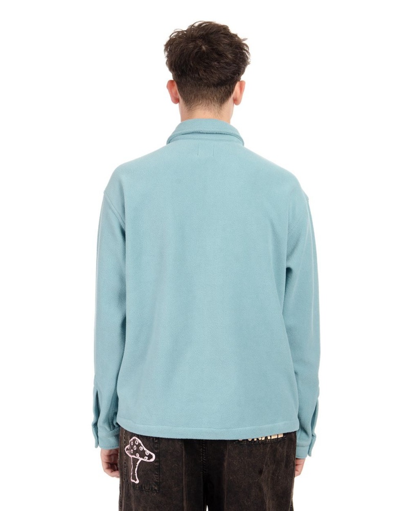 Light Blue Brain Dead Polar Fleece Climber Shirt | USA KHXB30591