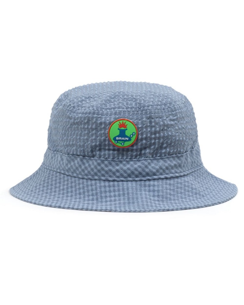 Light Blue Brain Dead Seersucker Bucket Hat | USA BIKM63712