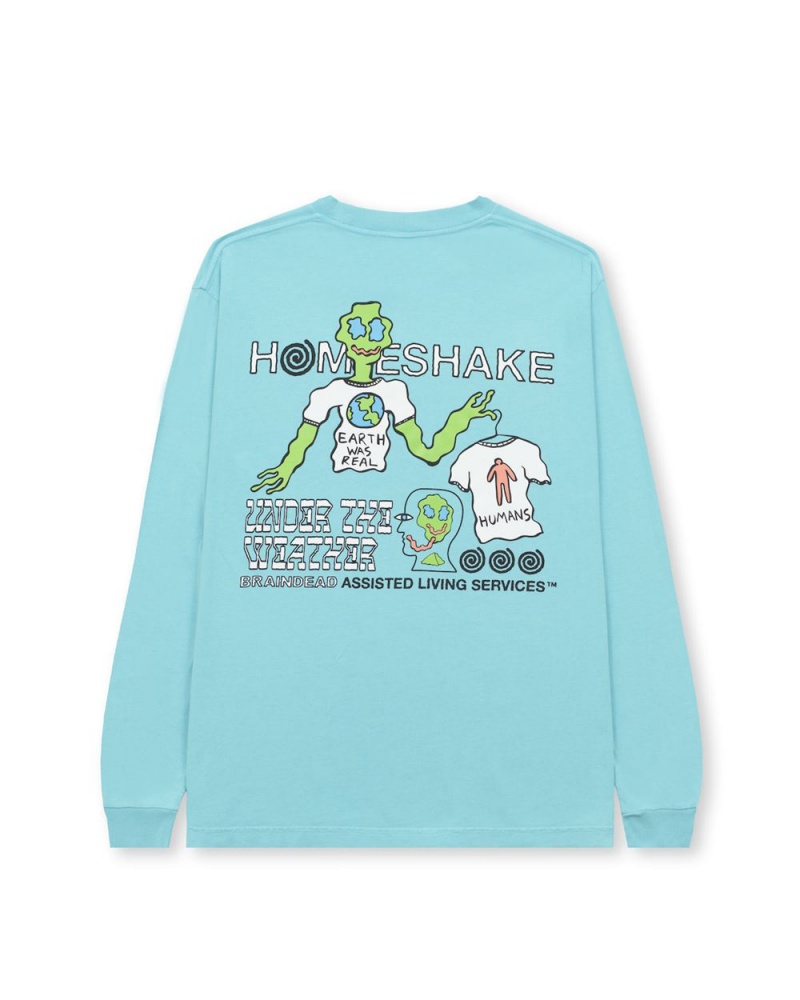 Light Blue Brain Dead X Homeshake Under The Weather Long Sleeve T-Shirt | USA MBQG08195