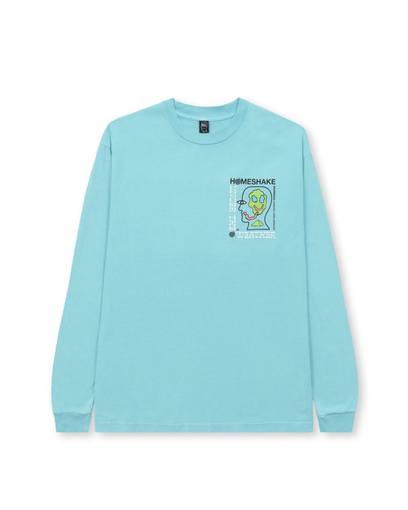 Light Blue Brain Dead X Homeshake Under The Weather Long Sleeve T-Shirt | USA MBQG08195