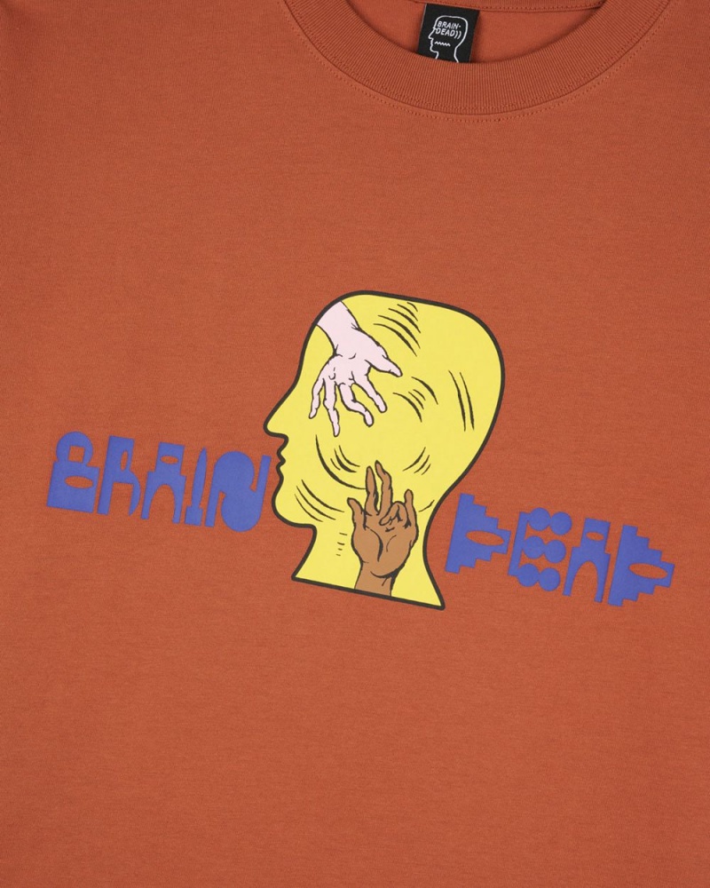 Light Brown Brain Dead Handheld T-Shirt | USA BKXG28754