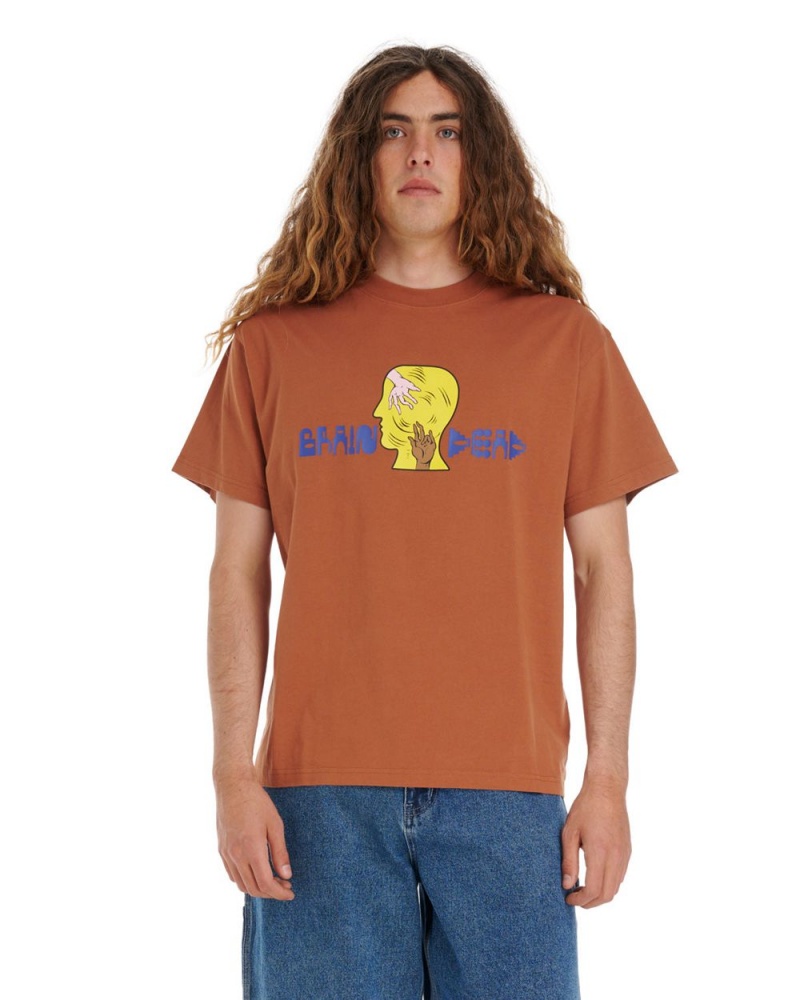 Light Brown Brain Dead Handheld T-Shirt | USA BKXG28754