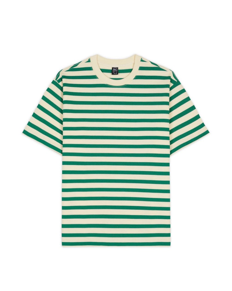 Light Green Brain Dead Organic Striped T-Shirt | USA KLZM37056