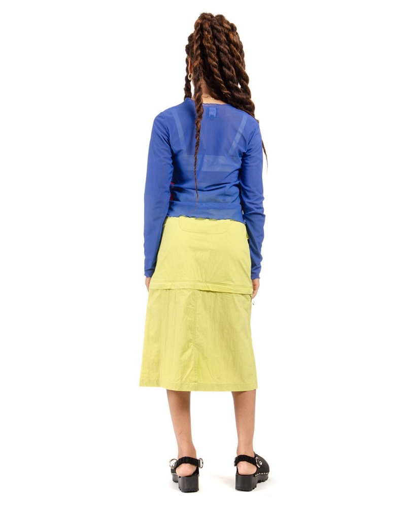 Light Green Brain Dead Washed Out Convertible Skirt | USA LNMS60579