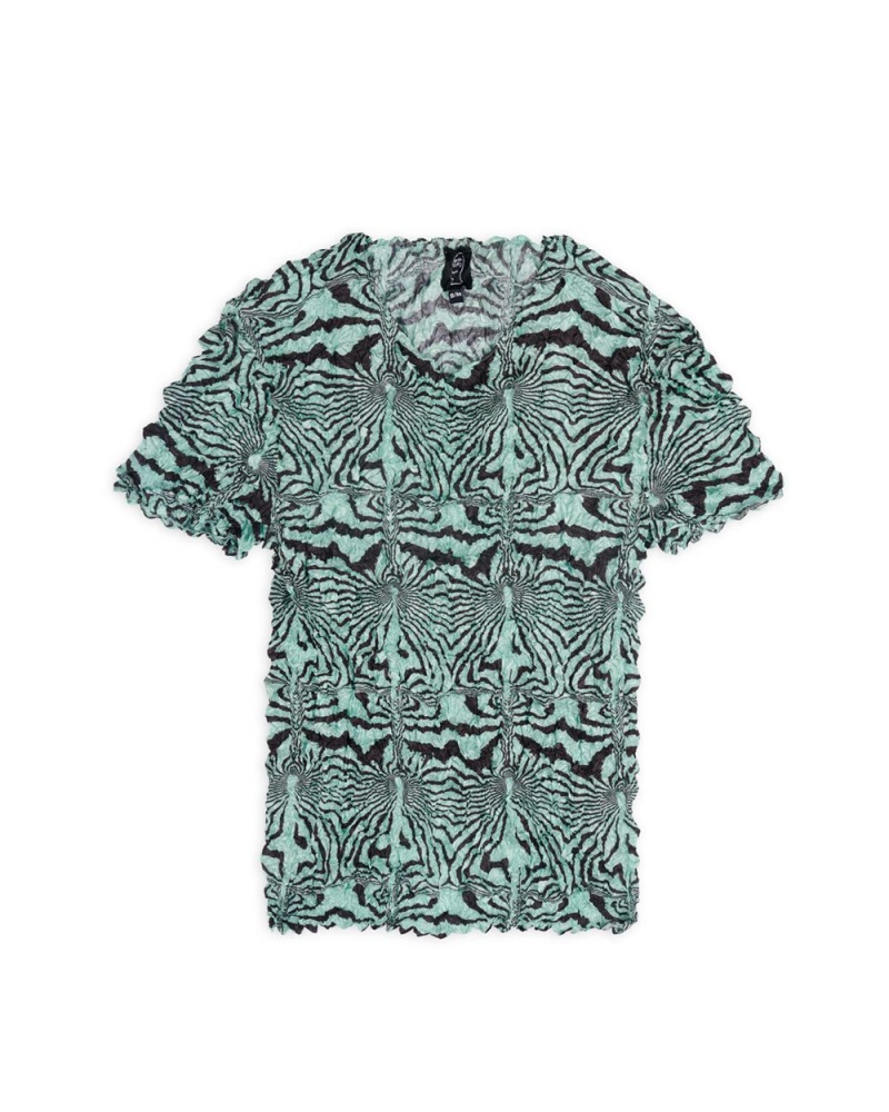 Mint Brain Dead Warped Zebra Bubble Shrink Shirt | USA USPJ79516