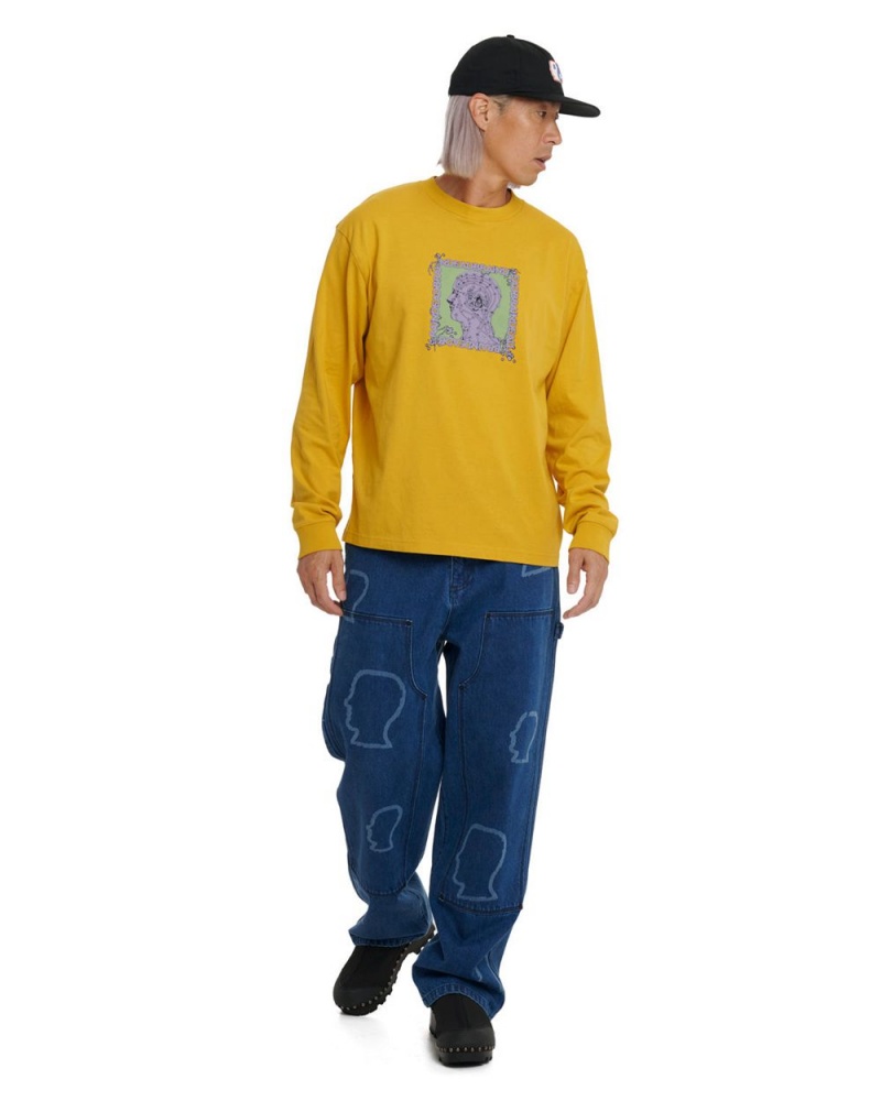 Mustard Brain Dead Brain Scanner Long Sleeve T-Shirt | USA SOMG98326