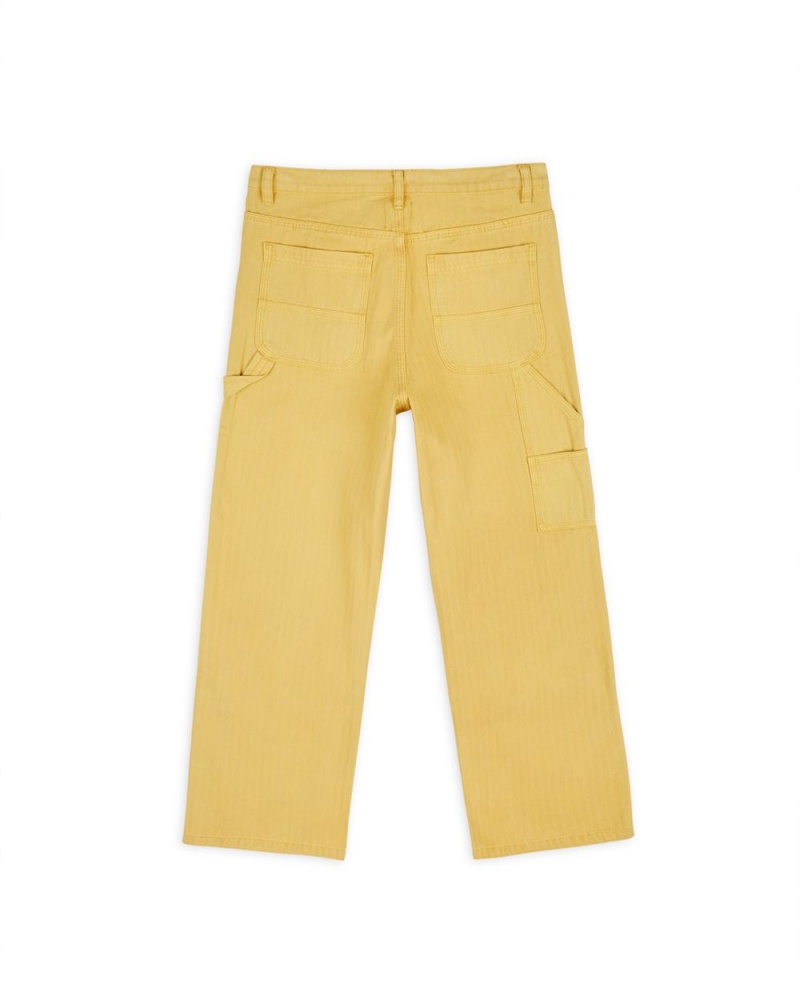 Mustard Brain Dead Herringbone Utility Pant | USA ZFTL85426