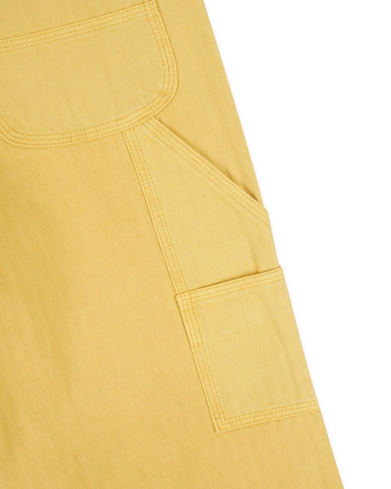 Mustard Brain Dead Herringbone Utility Pant | USA ZFTL85426