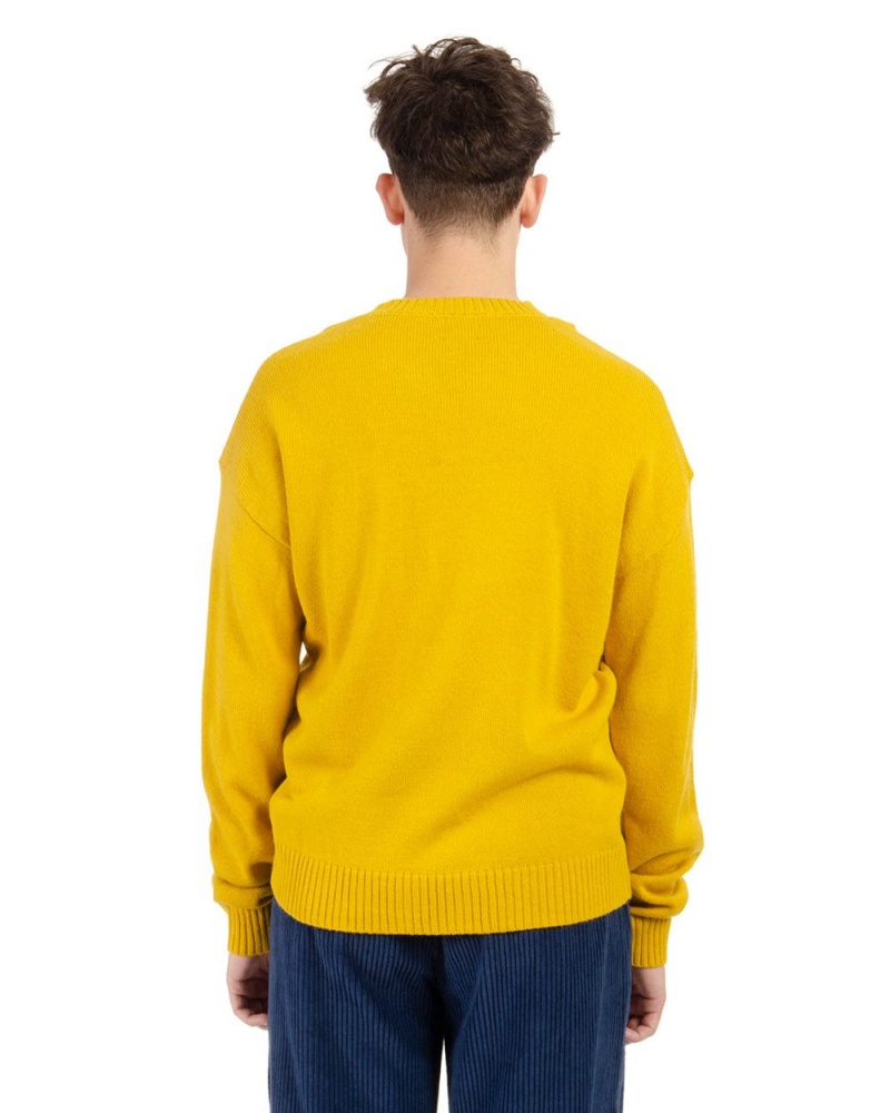 Mustard Brain Dead Slingshot Knit Sweater | USA MZVO92751