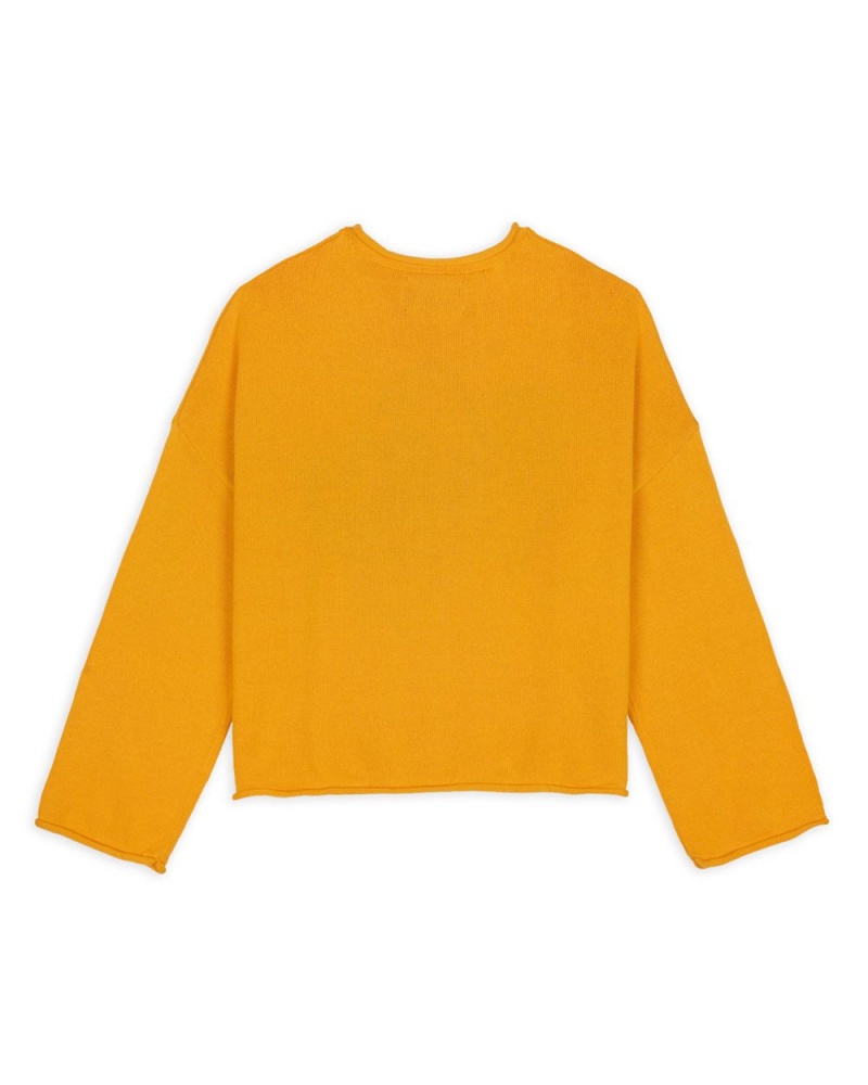 Mustard Brain Dead Tough Luck Oversized Boxy Sweater | USA ZMGD60834