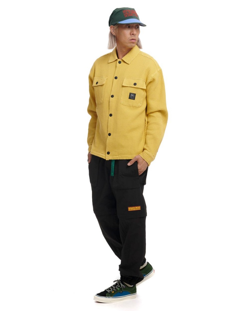 Mustard Brain Dead Waffle Snap Front Shirt | USA QCRS68415