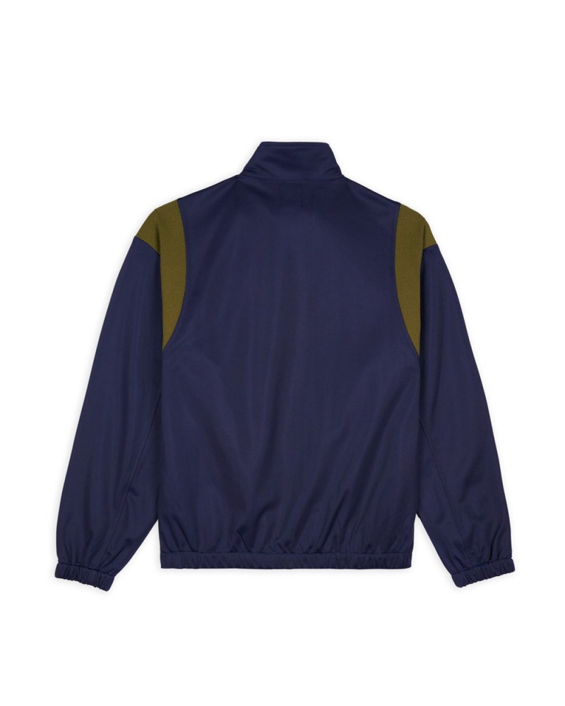 Navy Brain Dead Alonzo Paneled Rib Track Jacket | USA BUFL52986