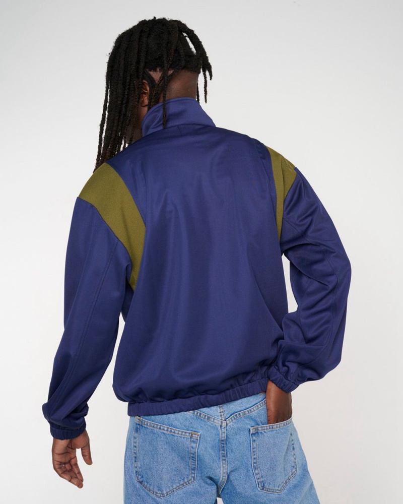 Navy Brain Dead Alonzo Paneled Rib Track Jacket | USA BUFL52986